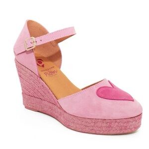 Agatha Ruiz De La Prada Pink Heart Espadrilles Wedges